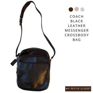 Coach Black Leather Vintage Crossbody Messenger Bag